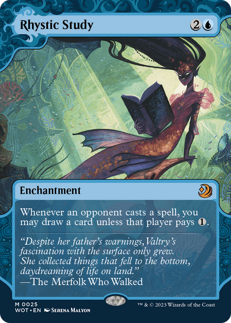 Rhystic Study - Wilds of Eldraine: Enchanting Tales: (Showcase) (Borde - Magic:  The Gathering