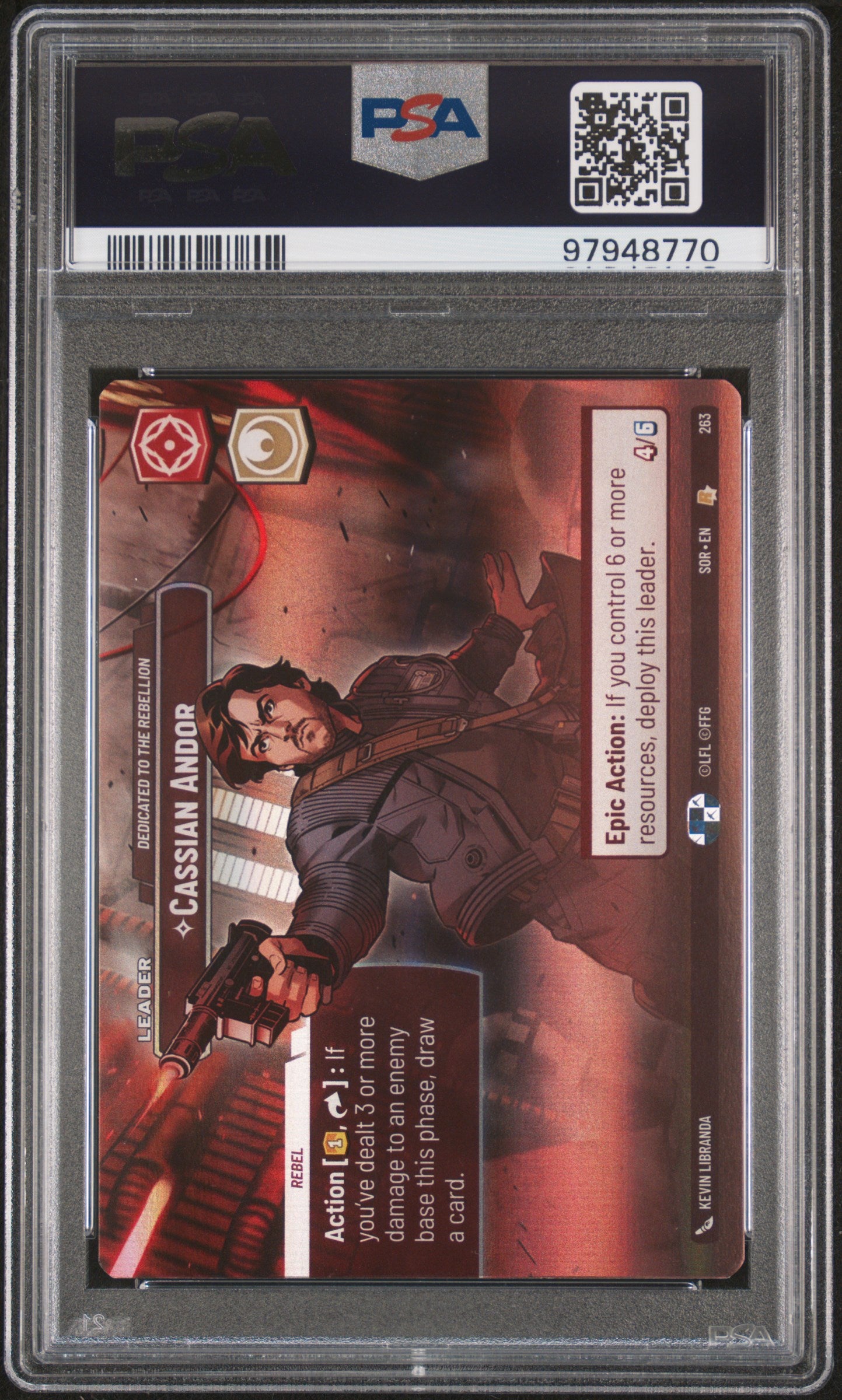 2024 Star Wars: Unlimited Spark Of Rebellion #263 Cassian Andor Showcase PSA 9