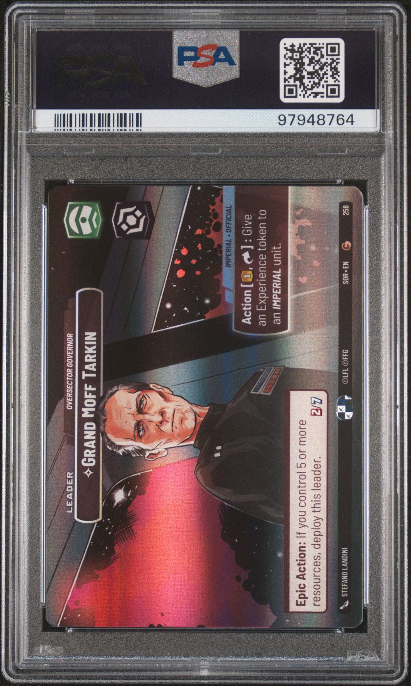 Star Wars Unlimited Spark Of Rebellion #258 Grand Moff Tarkin Showcase PSA 9