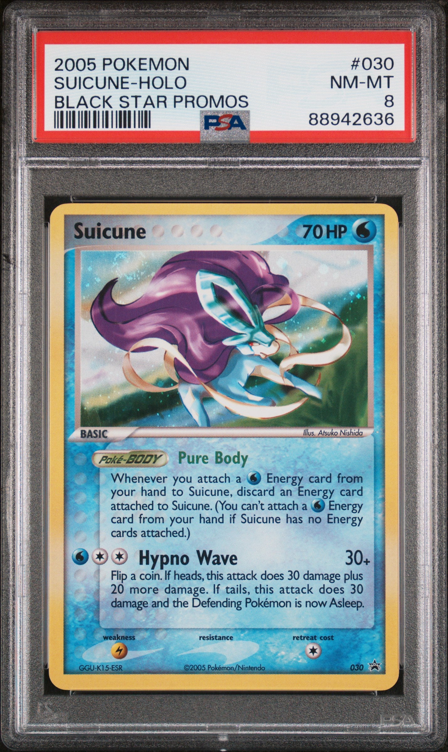 2005 Pokemon Black Star Promos #030 Suicune-Holo Black Star Promos PSA 8