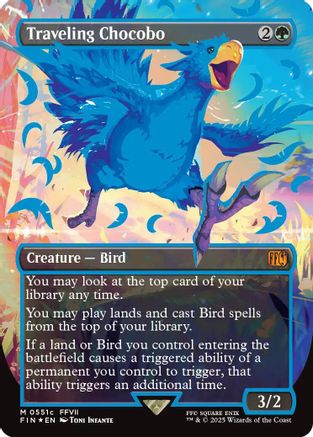 Traveling Chocobo (Borderless) (Neon Ink Blue) (FIN-511C) - FINAL FANTASY