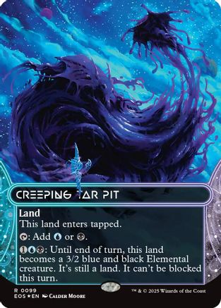 Creeping Tar Pit (0099) (Borderless) (Galaxy Foil) (EOS-099) Foil - Edge of Eternities: Stellar Sights