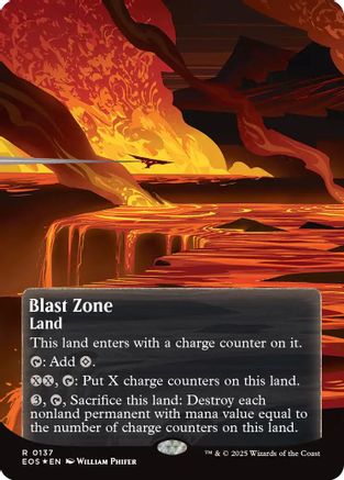 Blast Zone (0137) (Borderless) (Galaxy Foil) (EOS-137) Foil - Edge of Eternities: Stellar Sights
