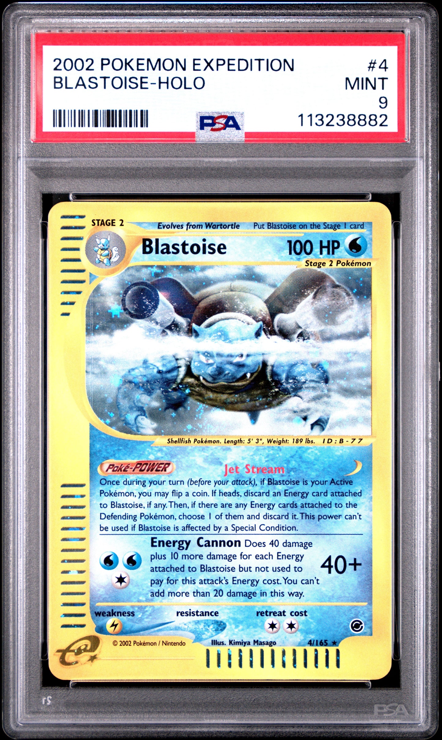 2002 Pokemon Expedition 4/165 Blastoise Holo PSA 9