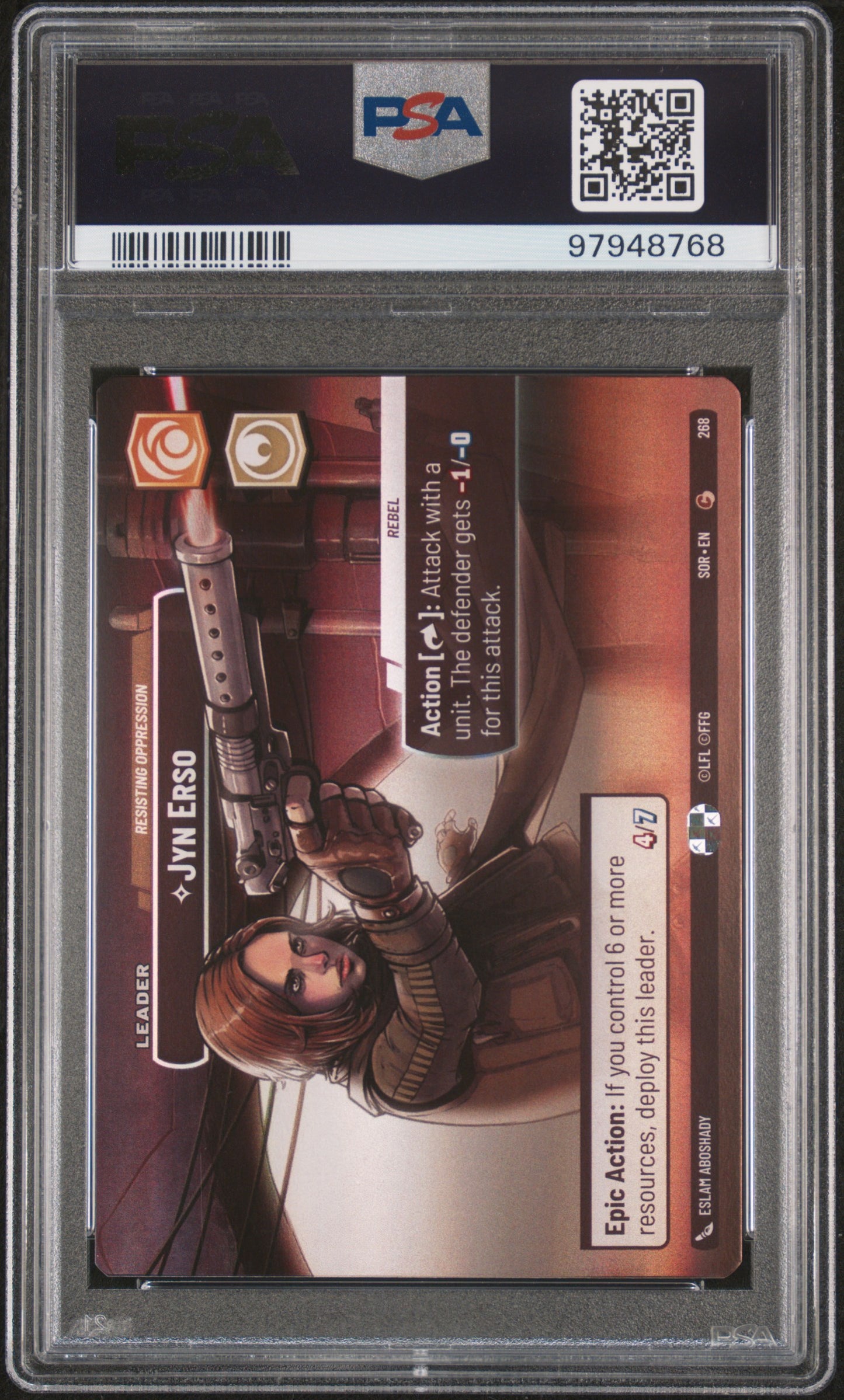 2024 Star Wars: Unlimited Spark Of Rebellion #268 Jyn Erso Showcase PSA 9