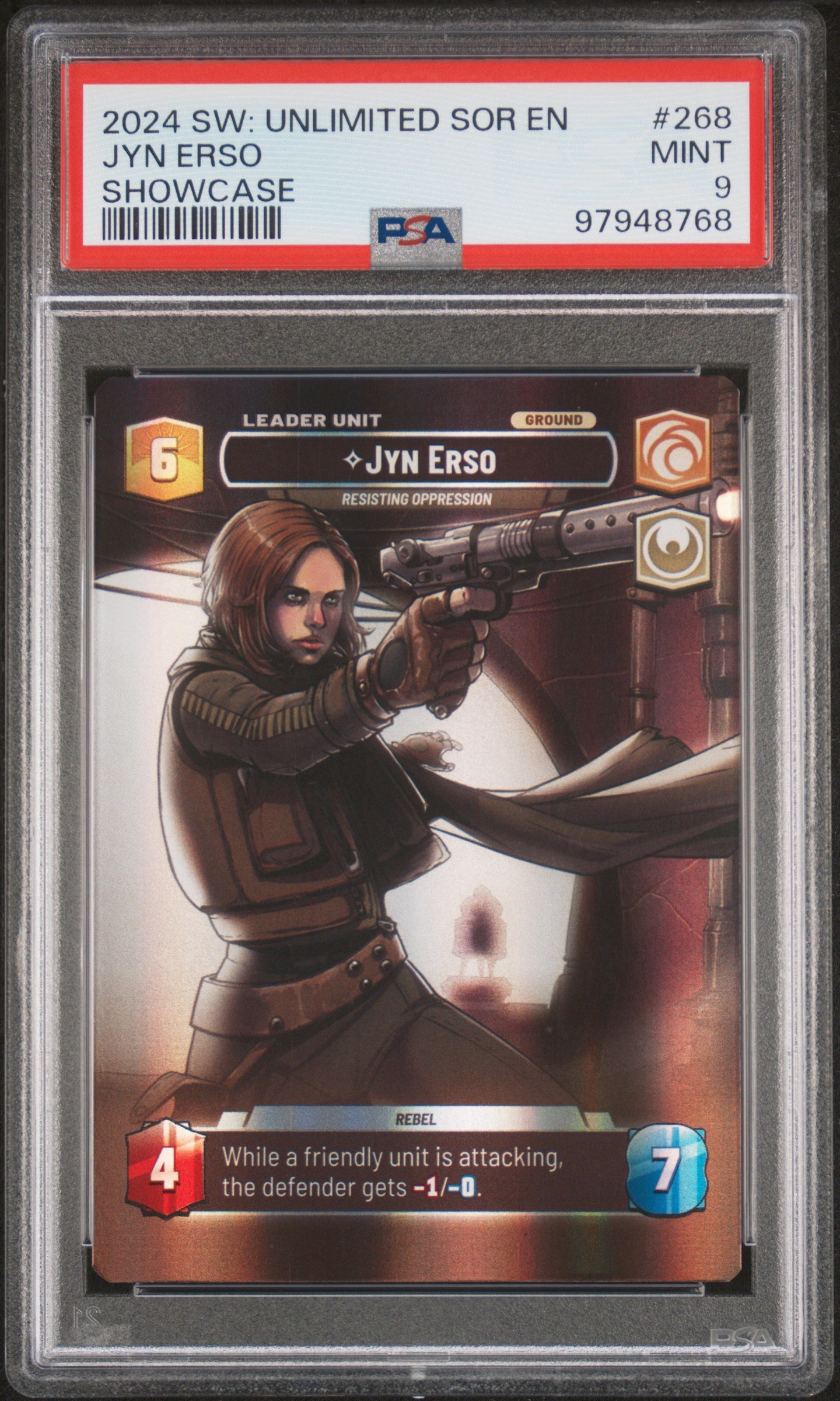 2024 Star Wars: Unlimited Spark Of Rebellion #268 Jyn Erso Showcase PSA 9