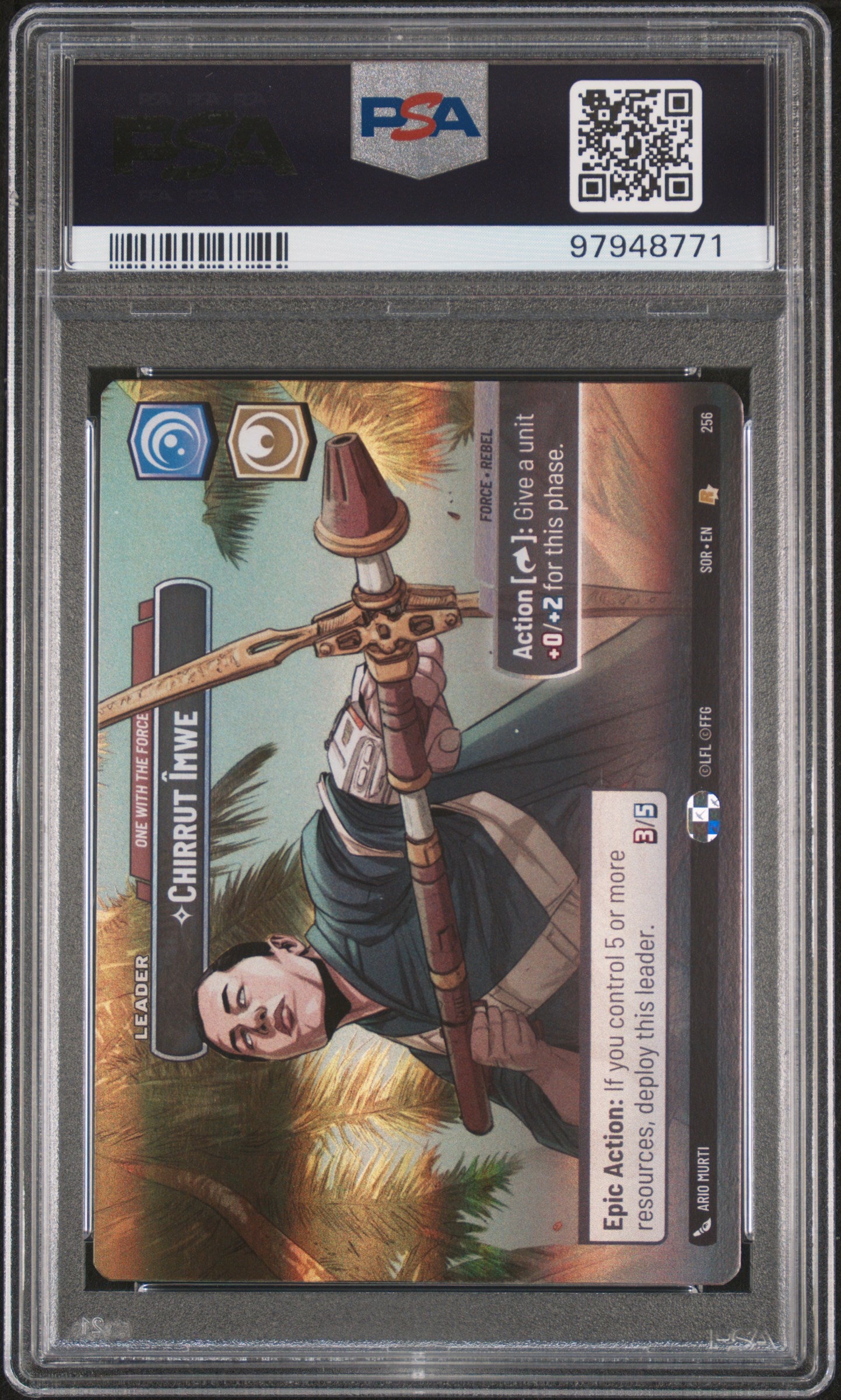 2024 Star Wars: Unlimited Spark Of Rebellion #256 Chirrut Imwe Showcase PSA 10