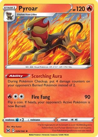 Pyroar 29/196 - SWSH11 Lost Origin Holofoil