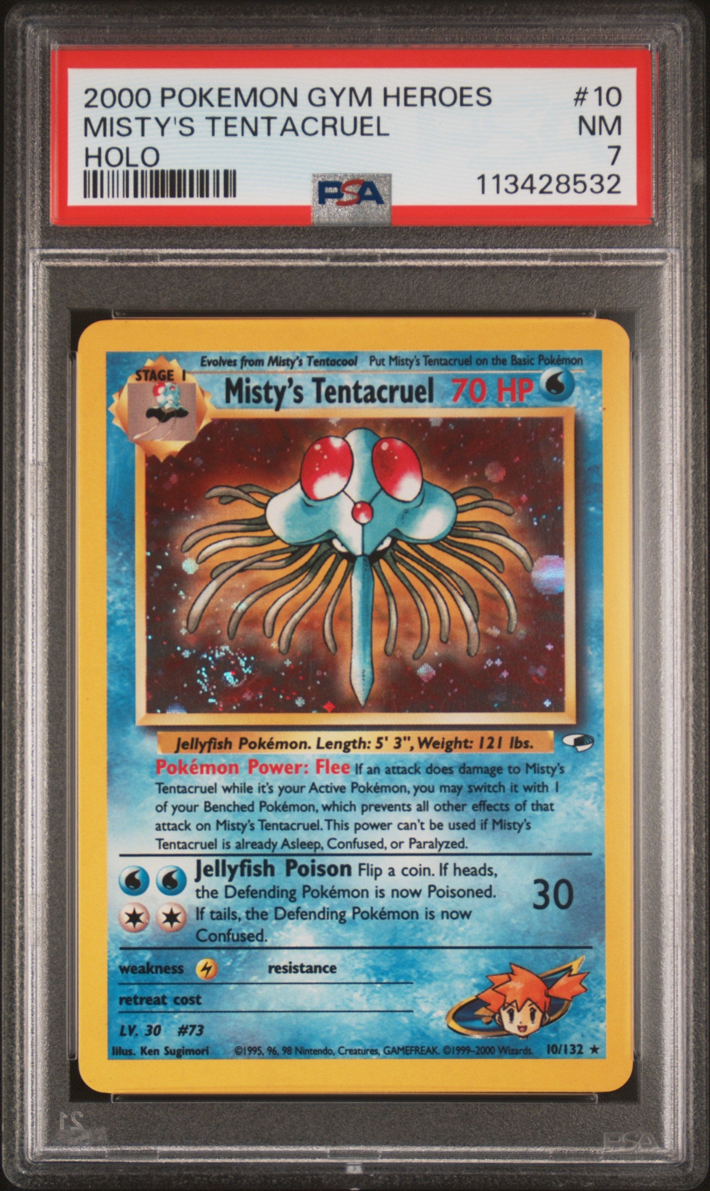 2000 Pokemon Gym Heroes #10 Misty'S Tentacruel Holo PSA 7