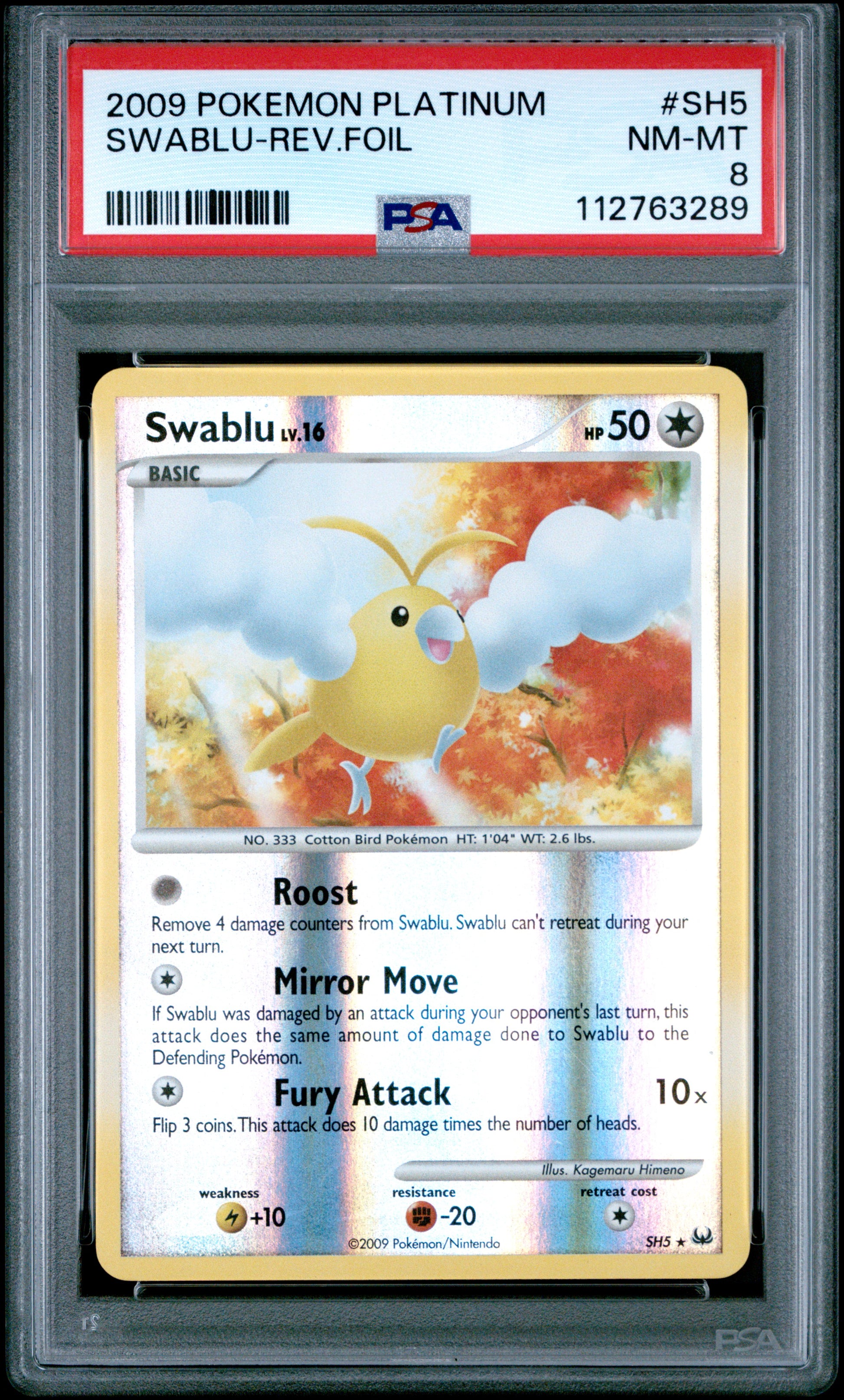 2009 Pokemon Platinum #SH5 Swablu-Rev.Foil PSA 8