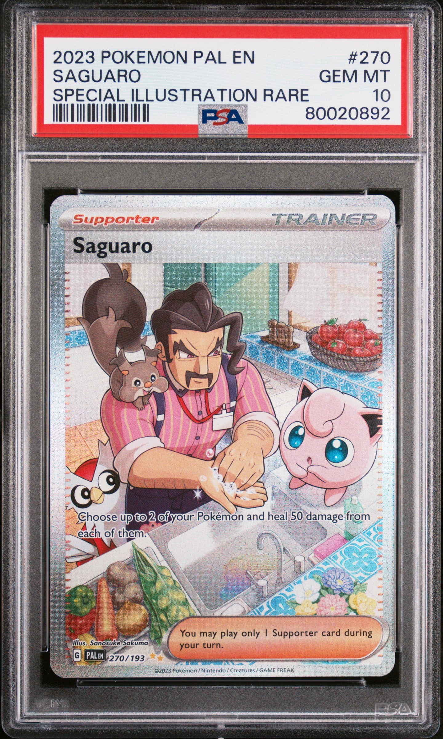 2023 Pokemon Pal En-Paldea Evolved #270 Saguaro Special Illustration Rare PSA 10