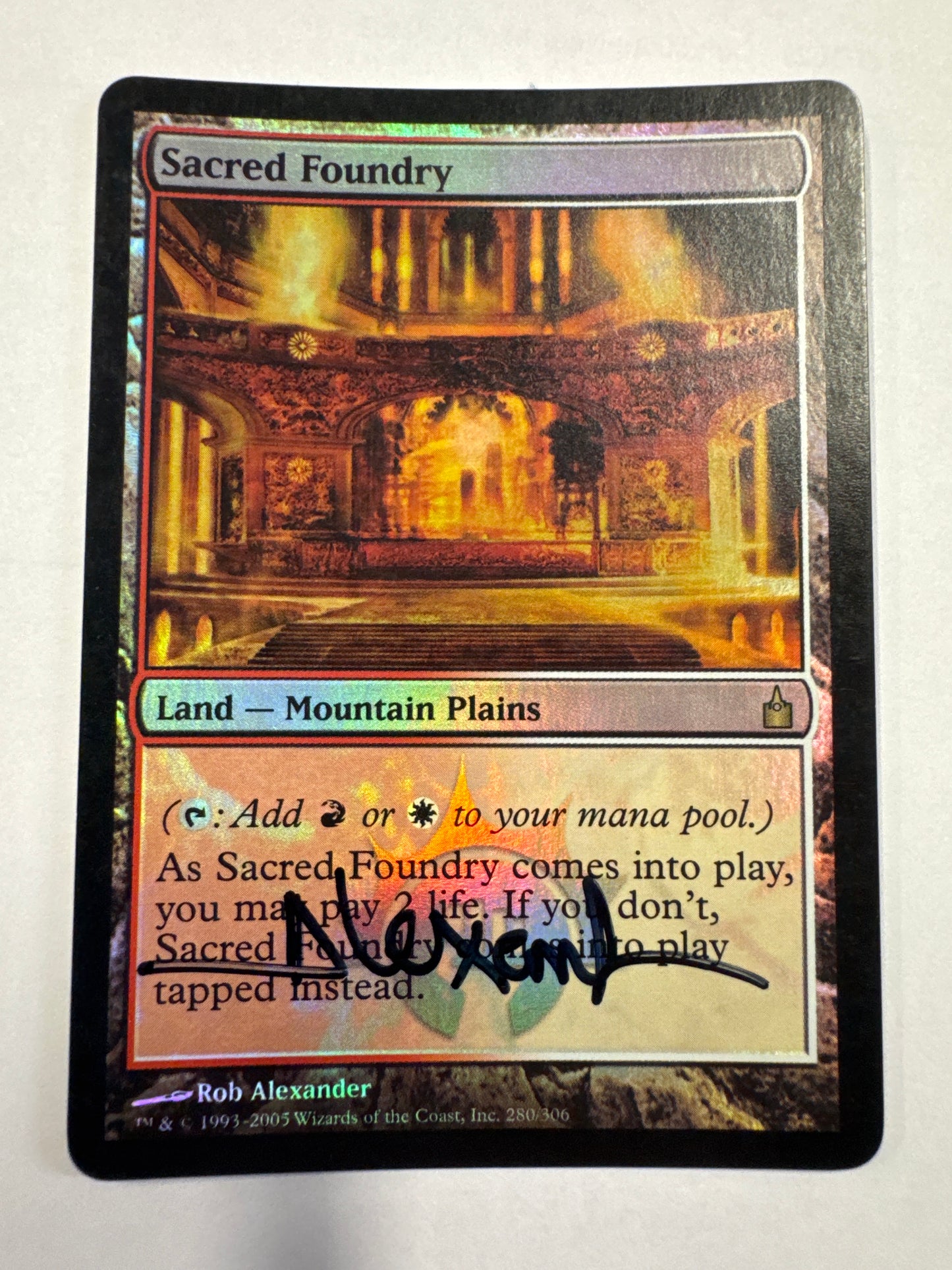 Sacred Foundry (Signed) [Ravnica: City of Guilds]