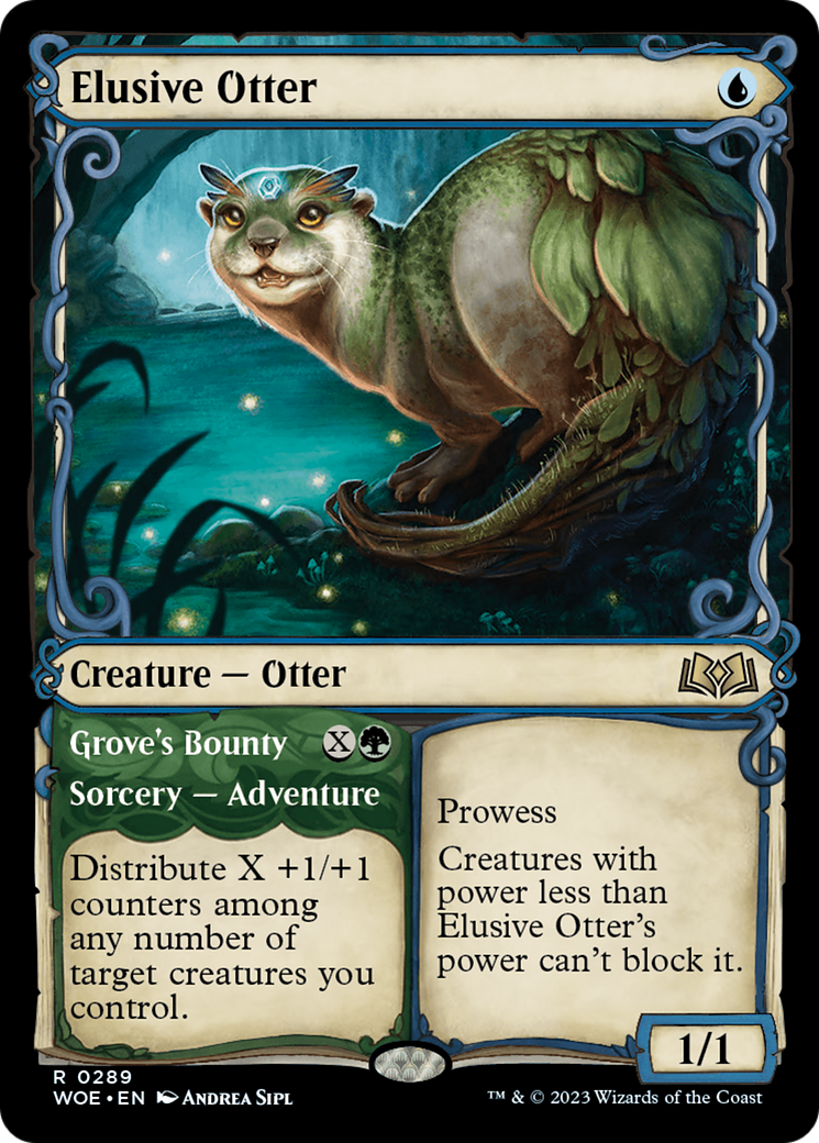 Elusive Otter // Grove's Bounty (WOE-289)  - Wilds of Eldraine: (Showcase)